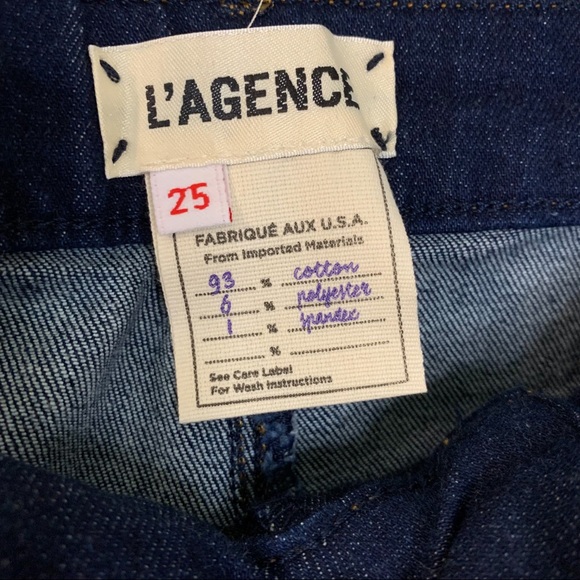 L’AGENCE Patterned Velvet Cuff Jeans Size 25 NWT - Picture 7 of 9